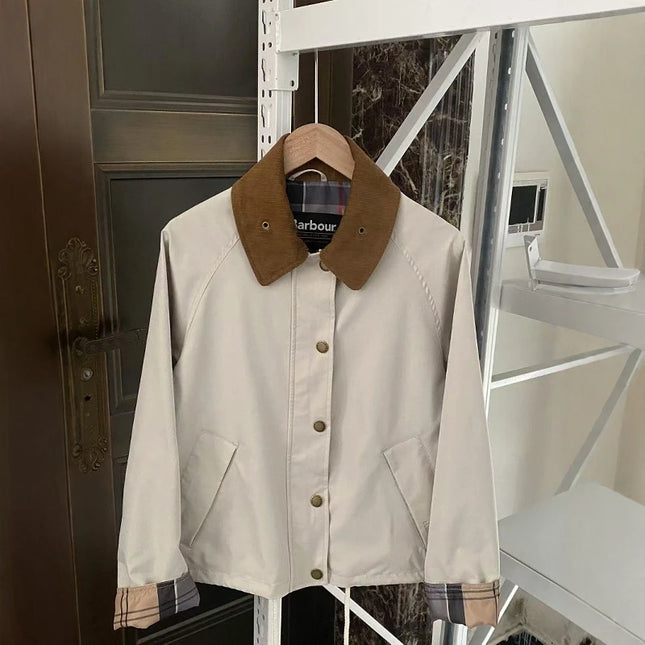 Japanese Version Of B@r Sofie Women's Wax-free Jacket Short Waterproof Trench Coat, Light And Breathable Jacket