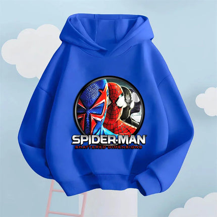 Marvel Kids Hooded Sweatshirt with Spider-Man  Print, Autumn/Winter  Casual and Versatile Long-Sleeved Top for Boys and Girls