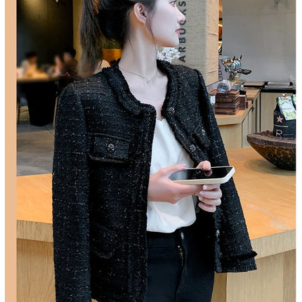 Jielur Autumn New Sweet Ladies Elegant Women Jackets Solid Street Fashion Jackets Woman Black Casual Loose Slim Coats Female