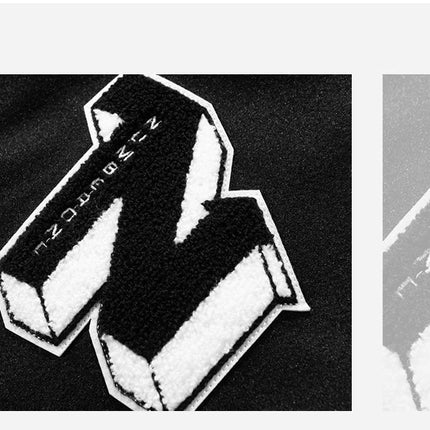 Men Varsity Baseball Bomber Jacket Hip Hop Harajuku Bone Letter Patchwork Leather Jackets Streetwear Women Unisex College Coats