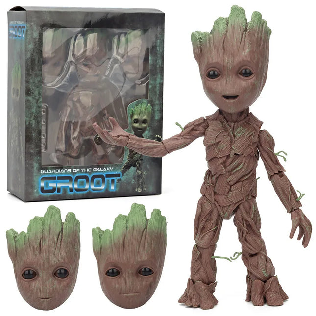 Marvel Guardians of The Galaxy Groot Cute Baby Tree Man Joints Moveable BJD Action Figure Toys