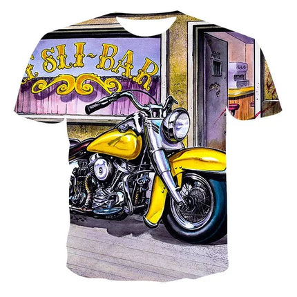 New Heavy Duty Motorcycle Harley Printed T-shirt 3D Men's and Women's Fashion Outdoor Sports T-shirt Summer Casual Cool Personal