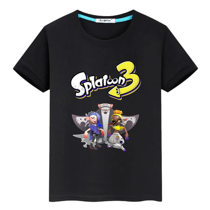 Splatoon print t shirt for kids boy 10year Cartoon 100%Cotton Short anime Tees Tops pride tshirt y2k one piece girls clothes