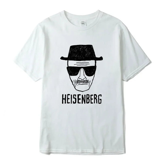 Men Fashion Casual Top Quality Short Sleeve 100% Cotton Loose Heisenberg PrintedTshirt Casual Mens Tshirt Cool Summer Men Tshirt