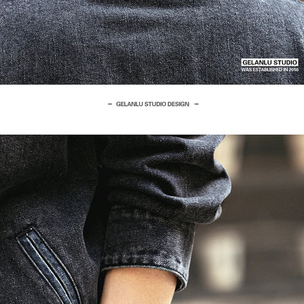 2024 Spring and autumn tide brand American vintage to do old denim coat men casual cargo jacket men