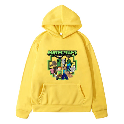 Minecraft print anime hoodie Fleece sweatshirt boy Autumn pullover Kawaii hoodies Cartoon jacket y2k sudadera kids clothes girls