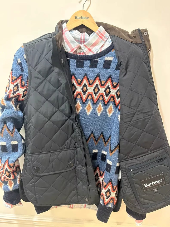 B@r Diamond Check Cotton Vest Black