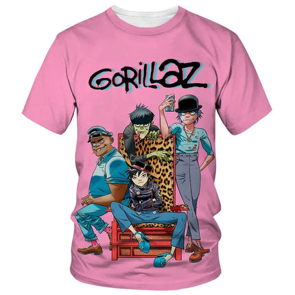 New Hot Trend Men's Fashion Cartoon 3D Printed T-shirt Men's and Women's Casual Hip Hop Short Sleeve Harajuku Style Street Crewn