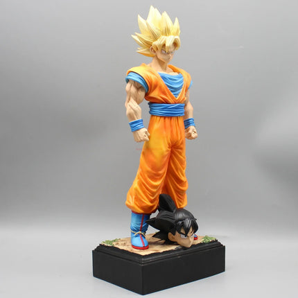 Dragon Ball Z Figures 34cm Son Goku Anime Figurine 2 Heads Kakarotto Kurilin Super Saiyan Goku Pvc Statue Collection Toys Gifts