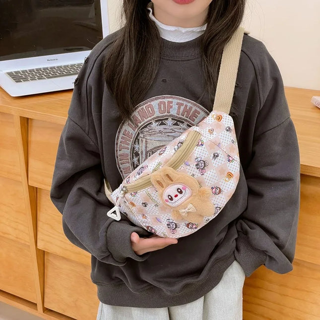 Cute Cartoon Girl Kids Single Shoulder Bag Fashion Casual Crossbody Snack Mobile Phone Small Bag Kawaii Chest Backpack Kid Gift