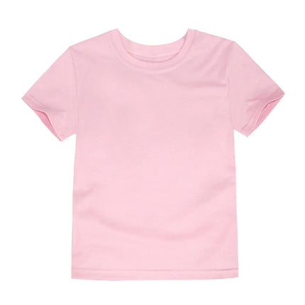 Blank T Shirt 100% Cotton for Boys Girls Clothes Short Sleeve Baby Girl Tshirt 9 to 12 18 24 Months Green Purple Blue Child Tops