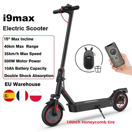 iScooter i9 Electric Scooter 350W Motor 36V7.5Ah 30km Range 8.5 inch Honeycomb Tire Electric kick Scooters With App ECO Display
