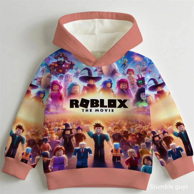 Loose Fit 3D Roblox Hoodie Kids 3-14Y Spring Autumn Boys Clothes Girls Outfit