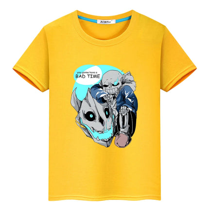 t shirt for kids boy 10years Undertale Game Napstablook Ghost 100%Cotton Tops anime Short tshirt y2k one piece kids clothes girl