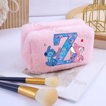 Disney Stitch Plush Cosmetic Bag for Women Anime Cartoon Fashion Makeup Pouch Girls Cosmetics Storage Bags Washing Handbag Gifts