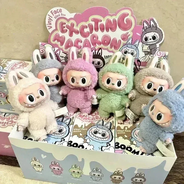 For 2025 Labubu Heartbeat Macaron Enamel Monster Face Blind Box PVC Statue Desktop Decoration Cute Doll Kids Birthday Gift