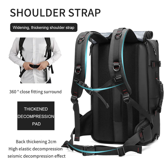 Waterproof Travel Backpack Men 60L Outdoors Mountaineering Bag Laptop Backpacks Business Backpack with Separate Shoe Bag Mochila