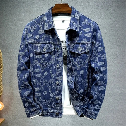 Summer New Men Pure Colour Denim Jacket Single-breasted Lapel Daily Casual Coats