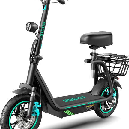 New upgrade Bogist M5 Pro+ 500W 48V 15Ah 12.5 inch inflatable wheels Electric Bike with Storage basket and front shock adsorptio