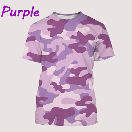 Summer Camouflage T Shirts Unisex T-Shirt Casual Short sleeve Breathable Camo Round neck Military T Shirts