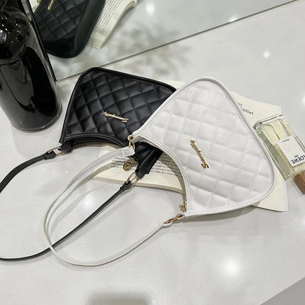 Einfache Schulter Taschen Für Frauen Einfarbig Pu Leder Unterarm Tasche Weibliche Mode Raute Muster Telefon Geldbörse Handtasche Damen Neue
