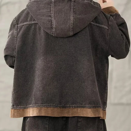 Max LuLu Brand Spring Womens Fashion Denim Corduroy Hooded Jackets 2025 Ladies Casual Vintage Embroidery Coats Classic Outerwear