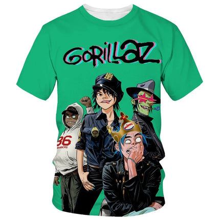 New Hot Trend Men's Fashion Cartoon 3D Printed T-shirt Men's and Women's Casual Hip Hop Short Sleeve Harajuku Style Street Crewn