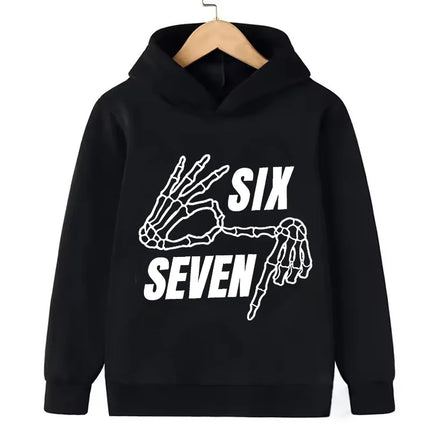 67 Six Seven Hoodies Clothing Italian Brainrot Sweatshirt Children Korean Tops Steal A BrainRot Cartoon Girls Boy Hooded Girls