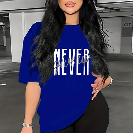 Summer Women's Casual Loose Short Sleeved T-Shirt Fashion Hip Hop Harajuku Tshirts Ladies Oversized O-Neck TShirt Streetwear Tee