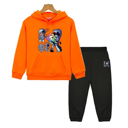 Dandys World anime hoodie Fleece sweatshirt Cartoon jacket 2pcs pullover+Pant boy girls Sports Hooded Sets kids boutique clothes