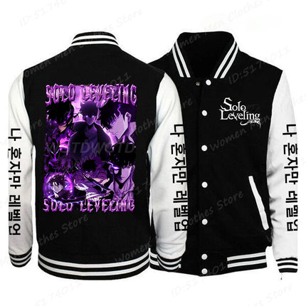 Solo Leveling Sung Jinwoo Print Baseball Jacket Men Women Fashion Street Style Coat Tops Anime Solo Leveling Anime Jacket