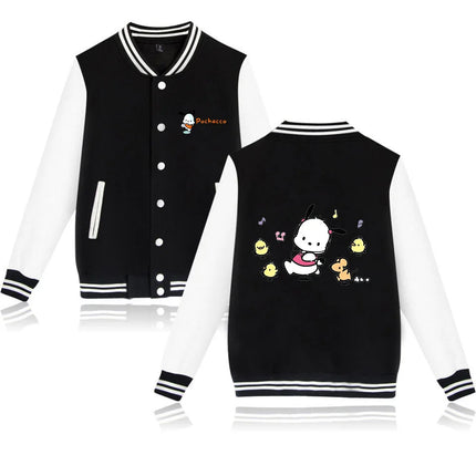 Pochacco Bomber Jacket Women Men Autumn Baseball Jacket Coat Cartoon Kid Streetwear Harajuku Bomber College Jacket