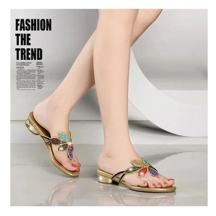 Neu Sommer Frauen Elegante Strass Kristall Hausschuhe