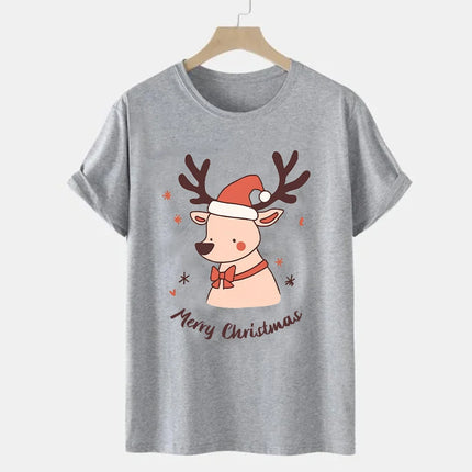 Christmas EIK Print T-Shirt Casual Short Sleeve Crew Neck Tshirts Women's Clothing Merry Christmas Oversized Tee Christmas Gifts