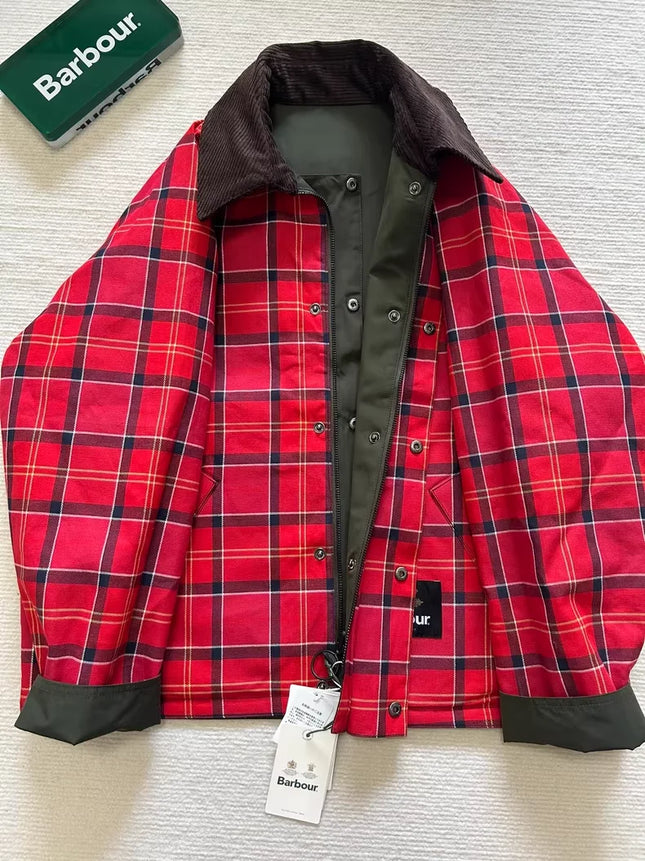 B@r Reversible Jacket Unwaxed Short Green
