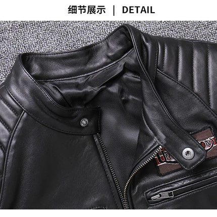 Sheepskin 100% Real Coat Men Autumn Winter Clothes Men's Leather Jacket 2023 Streetwear Moto Bliker Genuine Leathers 680