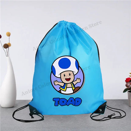 Super Mario Drawstring Bag for Men Women Anime Cartoon Portable Shopping Bags Fashion Simple Handbag Fitness Yoga Storage Pouch