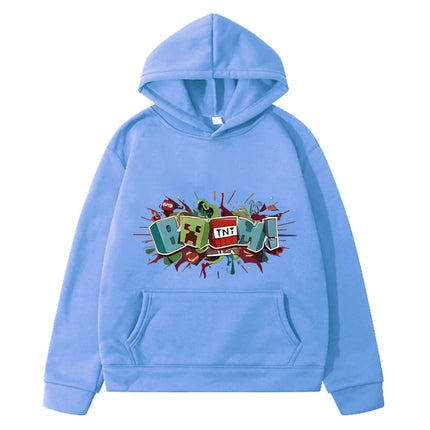 Minecraft print Autumn Kawaii hoodies Fleece sweatshirt y2k sudadera anime hoodie Cartoon jacket boy pullover kids clothes girls