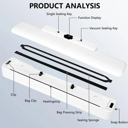 Neue automatische Vakuumiermaschine zur Aufbewahrung von Lebensmitteln mit 10 kostenlosen Lebensmittel-Sparbeuteln, 240 V/110 V, Versiegelungsmaschine für Vakuumverpackungen