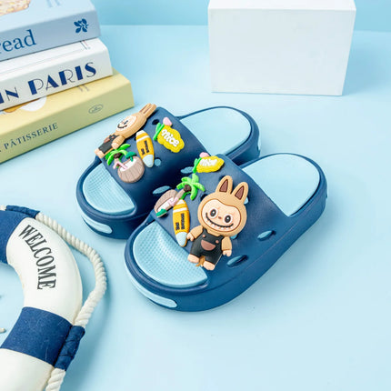 New Popular Cartoon Coconut Versatile Eva Slippers for Boys and Girls, Fashionable Double Soft-Soled Non-Slip Sandals 831