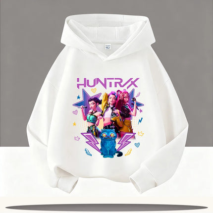 KPop Demon Hunters Hoodies Baby Girl Boy Clothes Fashion Casual Hooded Sweatshirts K-Pop Demon Hunters Pullover Kids Outfits Gif