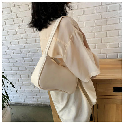 Trendy Vintage Solid Color Handbag Women Subaxillary Underarm Bags Fashion Casual Retro Shoulder Retro Totes Shopping Bag