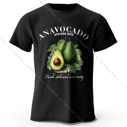 100% Cotton Fresh Avocado Tee - Minimalist Fruit Design Soft Comfortable Basic Top for Casual Everyday Wear