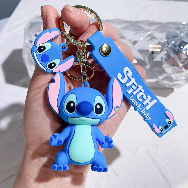 5Set 20PCS Wholesale Stitch Disney Keychain Figure Toy Cute Supple Cartoon Character Toy Keychain Pendant Fan Kid Birthday Gifts