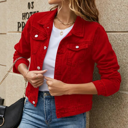 New Long Sleeve winter Slim White Black Jeans Top For Women Solid Denim Jacket Women Short Overcoat Ladies Jackets Tops