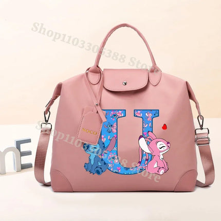 Disney Stitch High-capacity Luggage Bag for Women Anime Fashion Crossbody Bags Fashion Travel Portable Simple Tote-bag Gifts