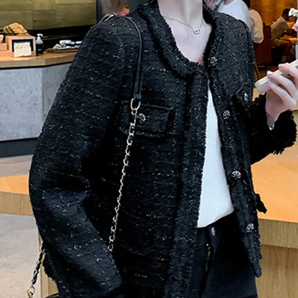 Jielur Autumn New Sweet Ladies Elegant Women Jackets Solid Street Fashion Jackets Woman Black Casual Loose Slim Coats Female
