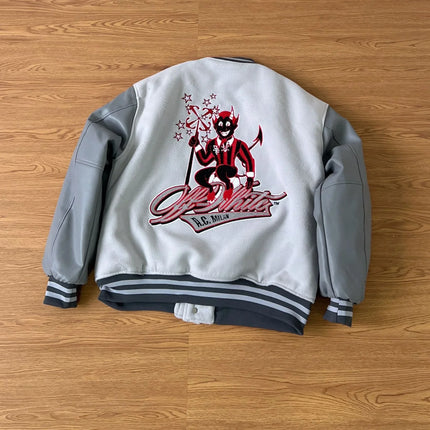 Trendy Soccer Fashion New Men's Embroidered Bomber Jacket Hip Hop Letter Splicing Leather Baseball Clothing Y2K Jacket