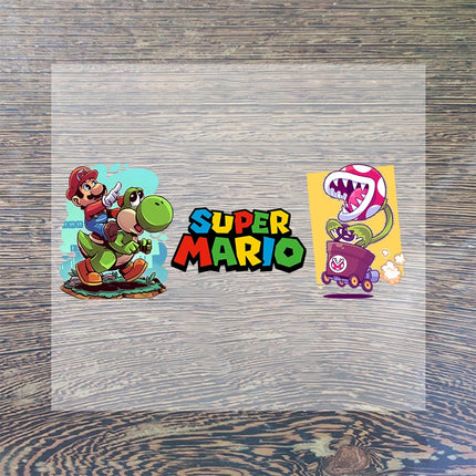 Super Mario Heat Transfer Stickers Cartoon Cute Iron on Patch Decals Clothes Sticker T-shirts Hoodie Clothing Hats DIY Applique