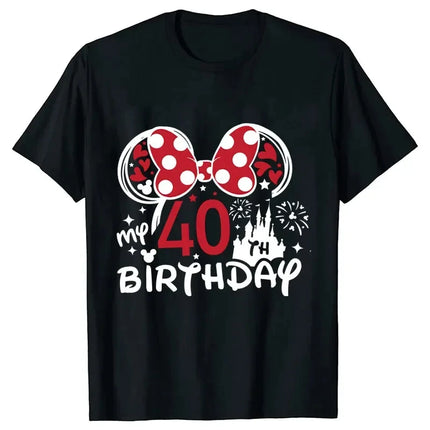 Happy Birthday Female Clothing My 40 Th Brithday T-Shirt Y2k Funny Graphic Print Cotton Tops Short Sleeve Tee Streetwear Tshirts